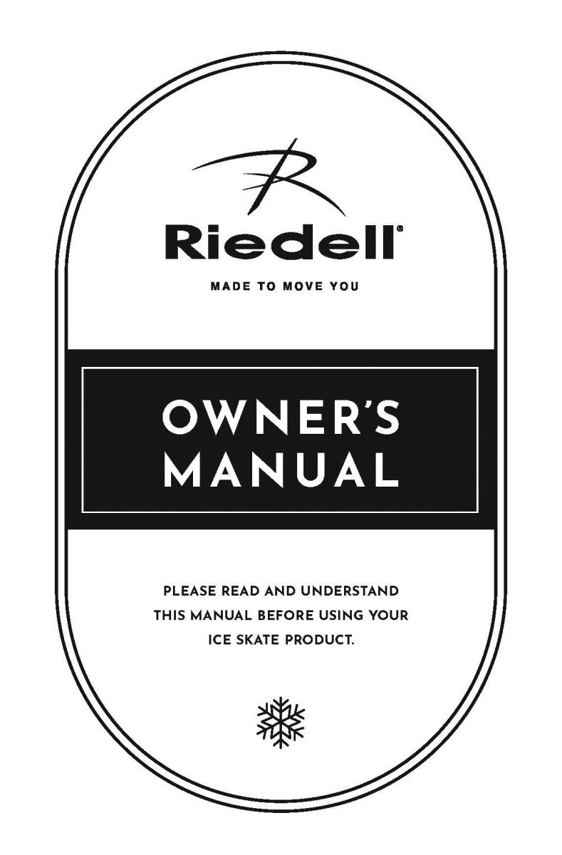 Riedell Ice Skate Owner's Manual